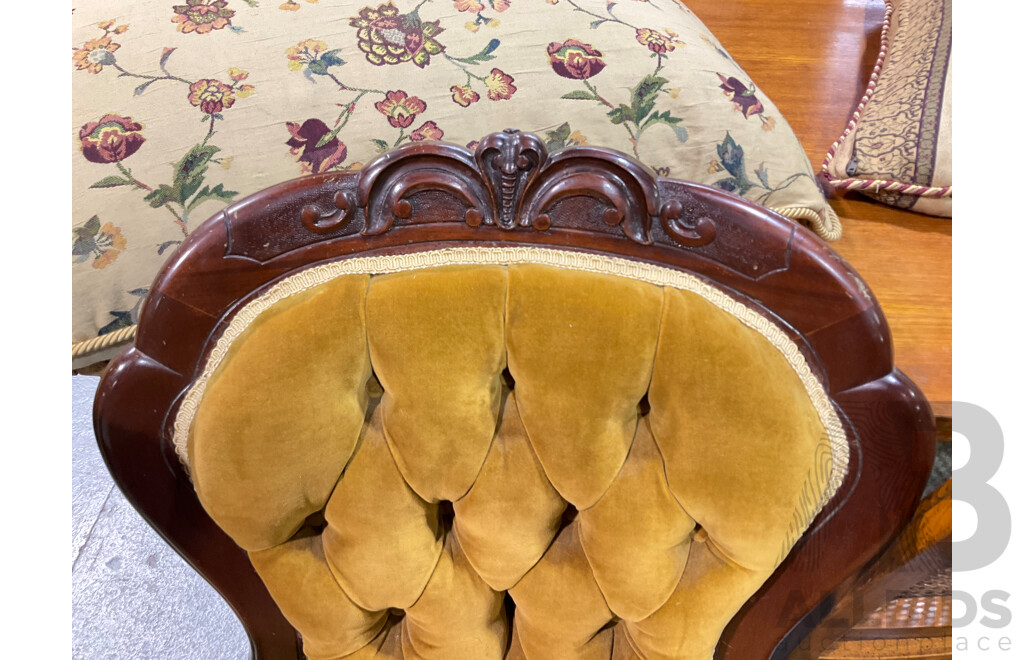 Victorian Style Cedar Chaise Lounge and Grandfather Chair