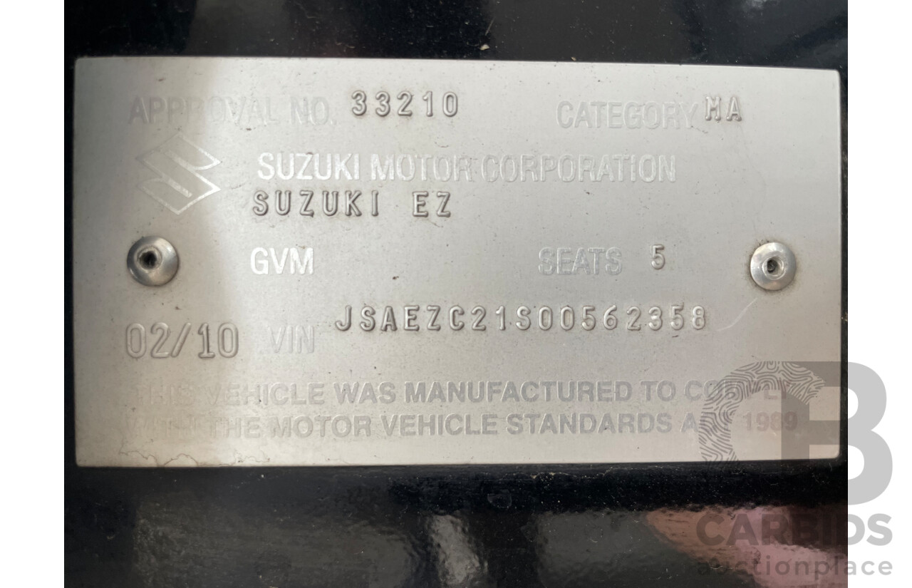 02/10 Suzuki Swift  FWD EZ 07 UPDATE 5D Hatchback Black 1.5L