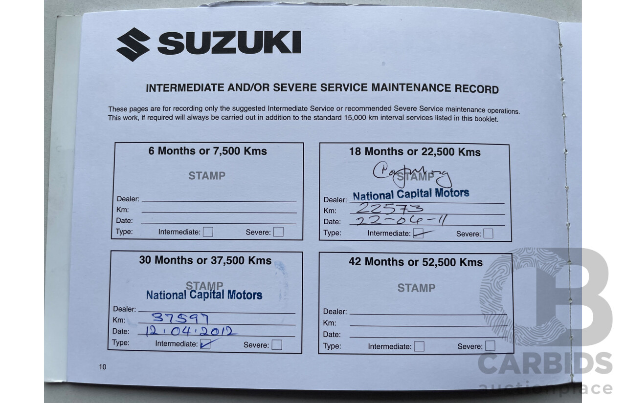 02/10 Suzuki Swift  FWD EZ 07 UPDATE 5D Hatchback Black 1.5L