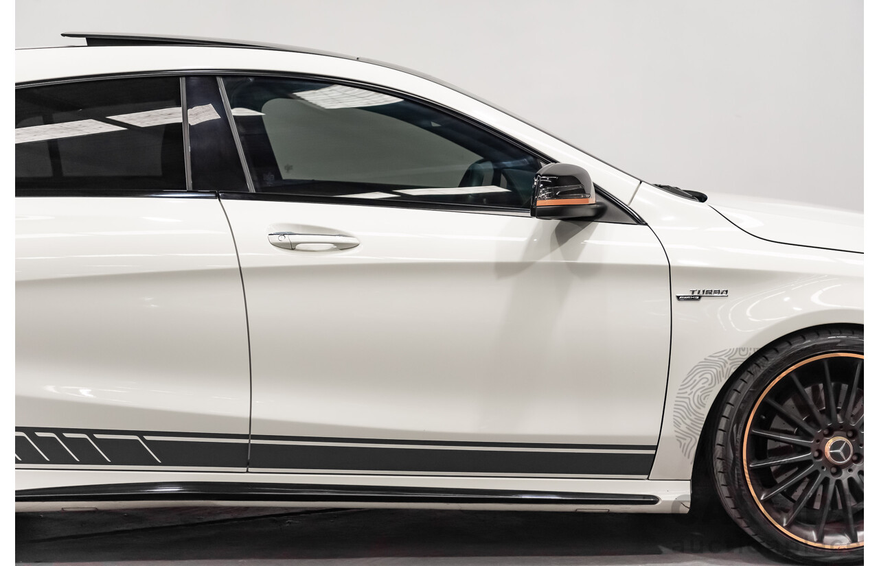 7/2015 Mercedes Benz CLA 45 AMG 4matic (AWD) Shooting Brake OrangeArt Edition 117 4d Wagon White Turbo 2.0L