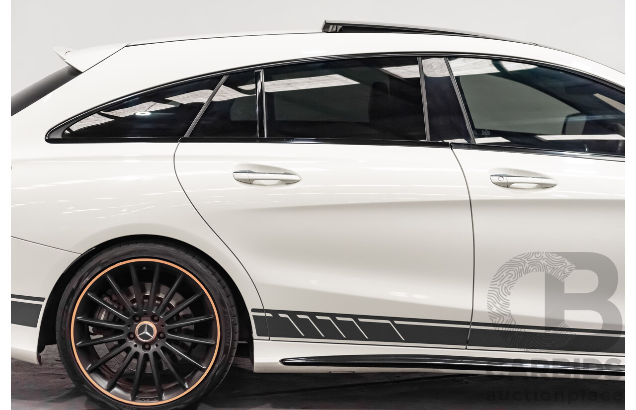 7/2015 Mercedes Benz CLA 45 AMG 4matic (AWD) Shooting Brake OrangeArt Edition 117 4d Wagon White Turbo 2.0L