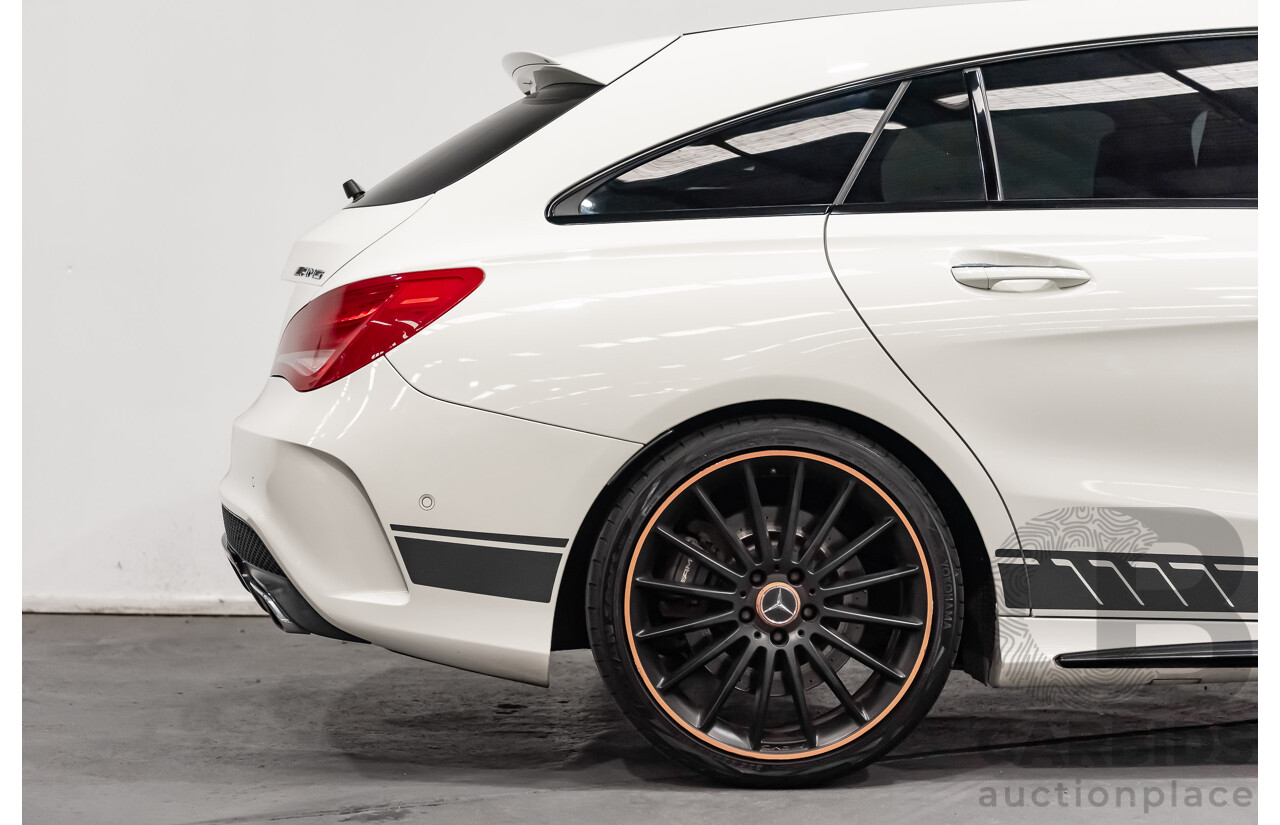 7/2015 Mercedes Benz CLA 45 AMG 4matic (AWD) Shooting Brake OrangeArt Edition 117 4d Wagon White Turbo 2.0L