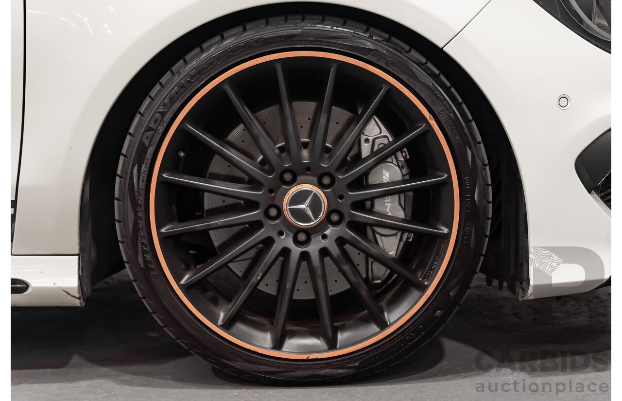 7/2015 Mercedes Benz CLA 45 AMG 4matic (AWD) Shooting Brake OrangeArt Edition 117 4d Wagon White Turbo 2.0L