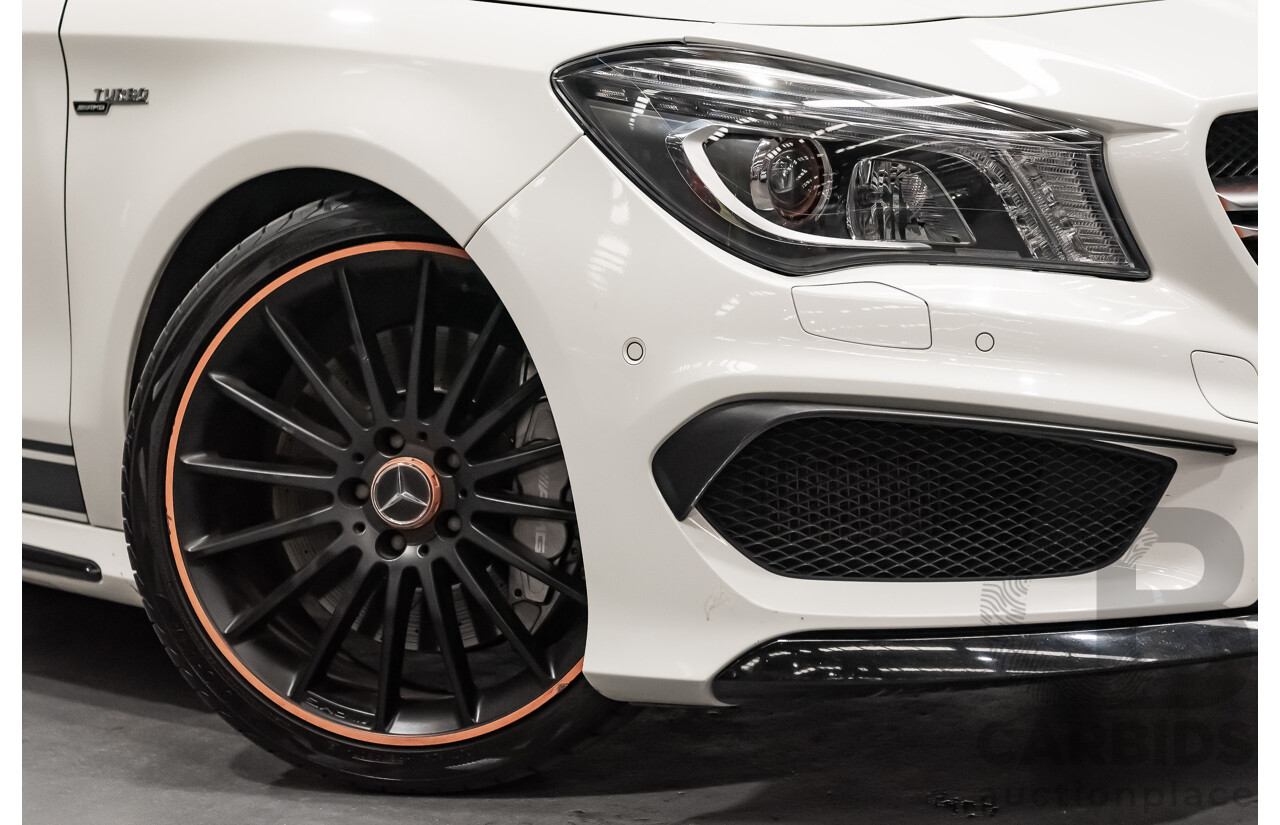 7/2015 Mercedes Benz CLA 45 AMG 4matic (AWD) Shooting Brake OrangeArt Edition 117 4d Wagon White Turbo 2.0L
