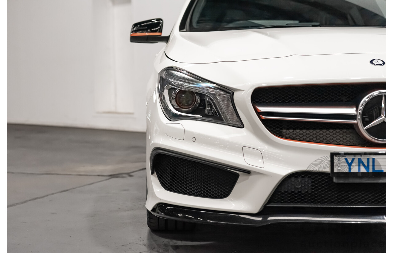 7/2015 Mercedes Benz CLA 45 AMG 4matic (AWD) Shooting Brake OrangeArt Edition 117 4d Wagon White Turbo 2.0L