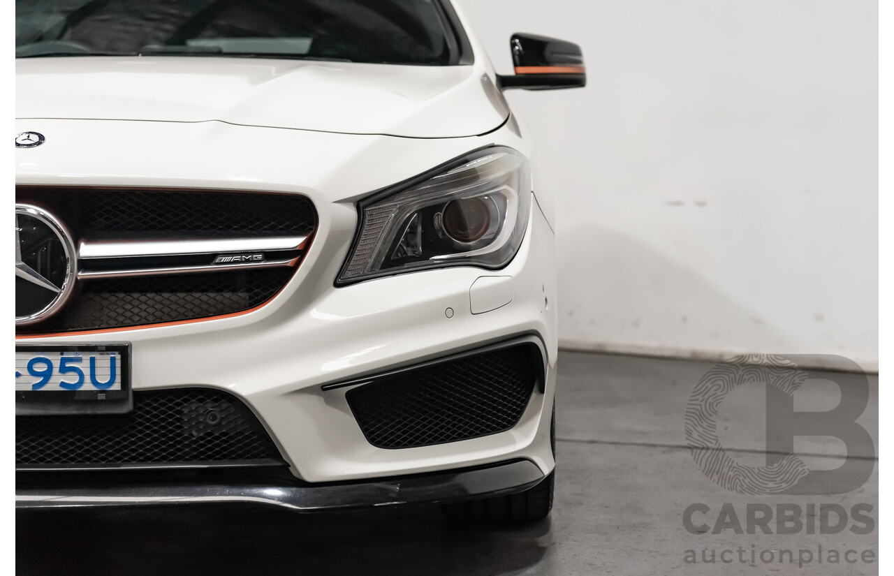 7/2015 Mercedes Benz CLA 45 AMG 4matic (AWD) Shooting Brake OrangeArt Edition 117 4d Wagon White Turbo 2.0L