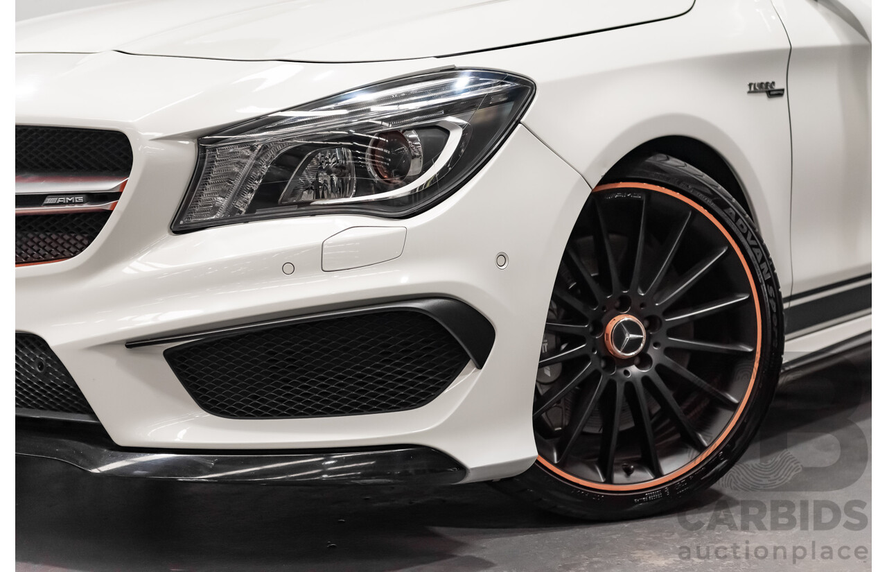 7/2015 Mercedes Benz CLA 45 AMG 4matic (AWD) Shooting Brake OrangeArt Edition 117 4d Wagon White Turbo 2.0L