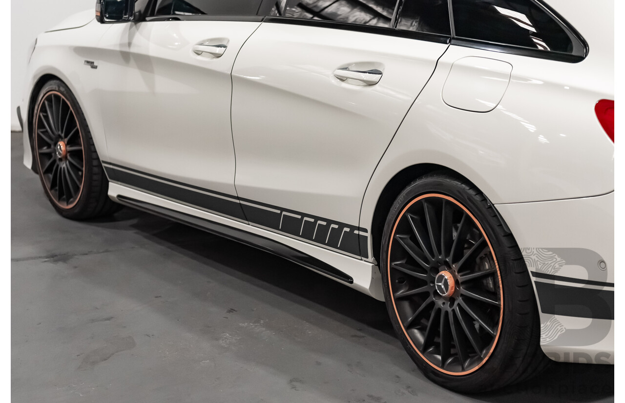 7/2015 Mercedes Benz CLA 45 AMG 4matic (AWD) Shooting Brake OrangeArt Edition 117 4d Wagon White Turbo 2.0L