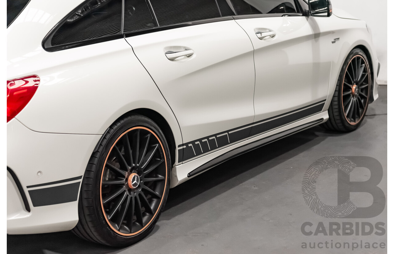 7/2015 Mercedes Benz CLA 45 AMG 4matic (AWD) Shooting Brake OrangeArt Edition 117 4d Wagon White Turbo 2.0L