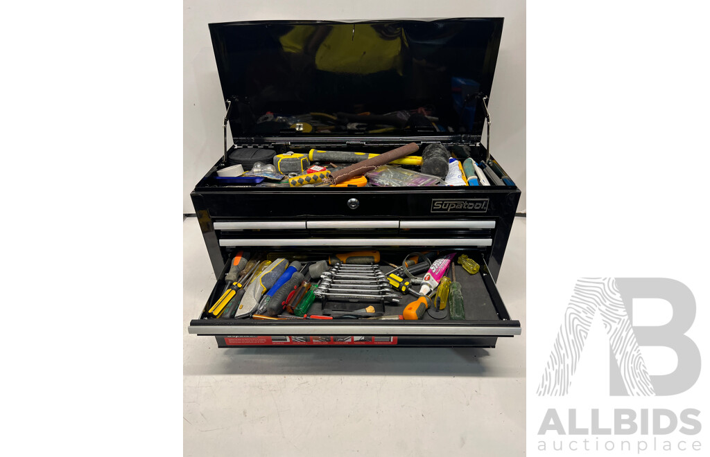 Assorted of Tools Hardware in Supatool Metal Tool Box