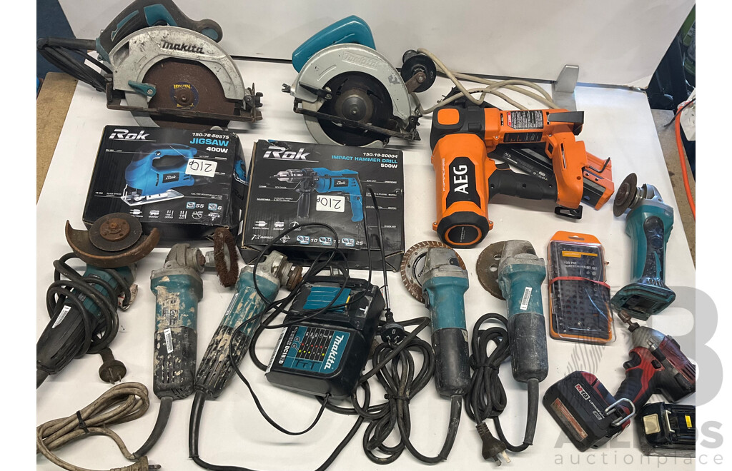 Full Box of MAKITA,AEG, ROK Tools & Hardware