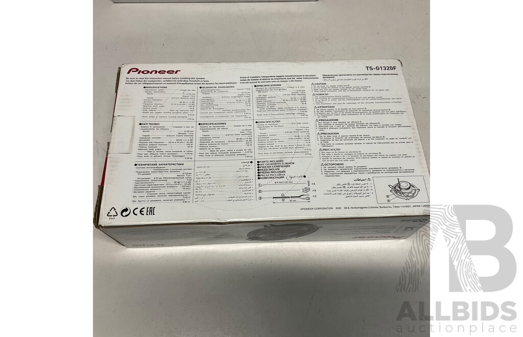 Pioneer TS-G1320F 2 Way G-Series Coaxial Speakers - Lot of 2 - Total ORP$ 120.00