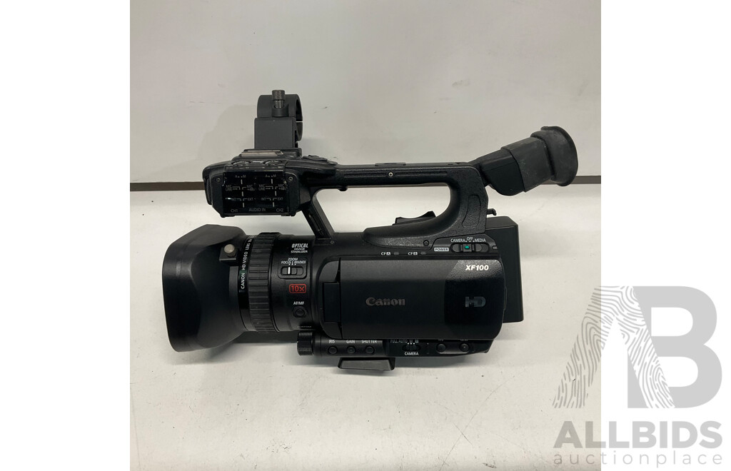 CANON XF100 Professional Digital Video Camera & NETGEAR Powerline AV Adapter with Ethernet Switch  & NEEWER Tripod - Lot of 3