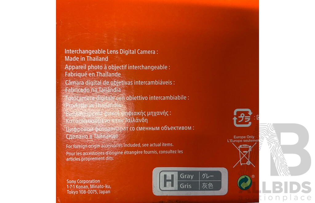 SONY A6000 Mirrorless Digital Camera (Gray) - Body Only - ORP $ 599.00