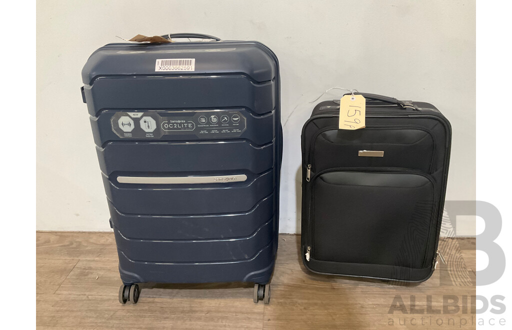 SAMSONITE OCT2LITE 60cm Suitcase & ANKO Black Carry on Suitcase - Total ORP $549.00