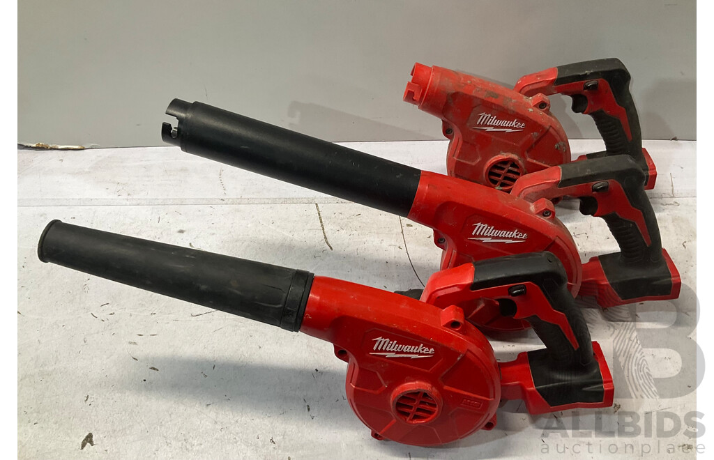 MILWAUKEE 18V Compact Blower M18BBL-0 X3 - ORP: $450.00