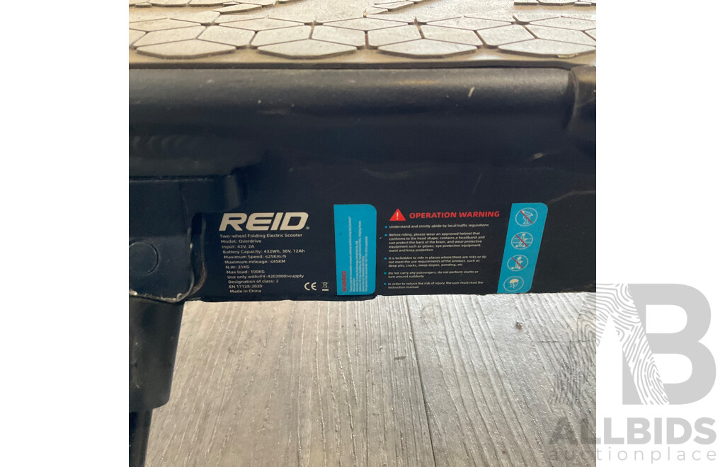 REID Overdrive EScooter - ORP $899.00