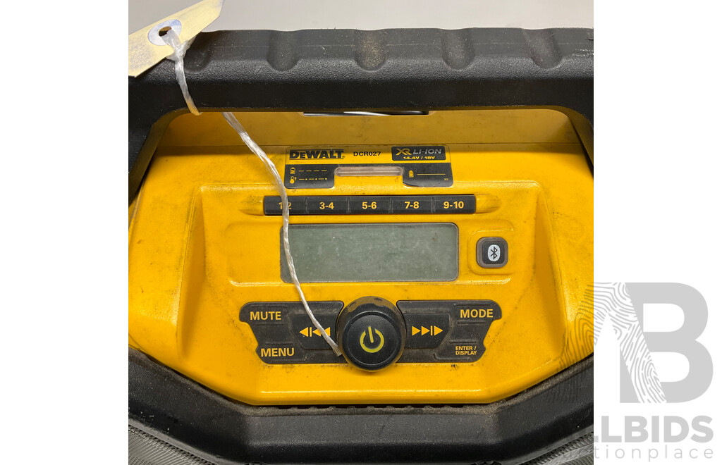 DEWALT DCR027 18V XR Bluetooth Radio Charger - ORP $445.00