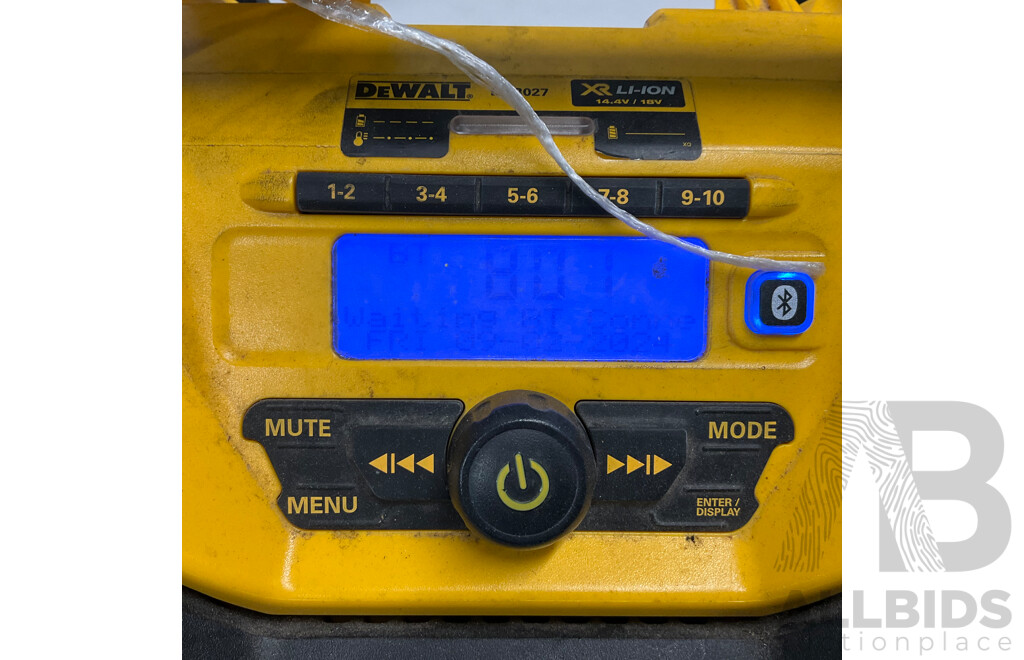 DEWALT DCR027 18V XR Bluetooth Radio Charger - ORP $445.00