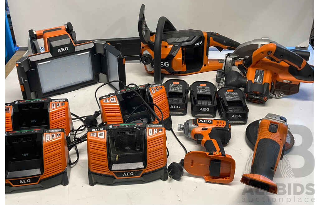 Full Box of AEG Tools/ Batteries /Chargers