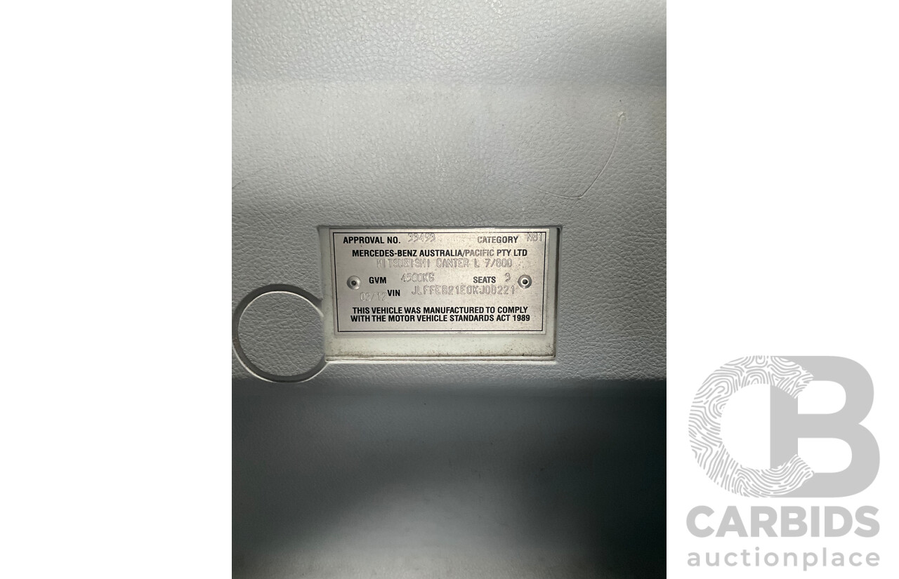 02/2012 Mitsubishi Canter 515 4x2 Pantech 2d Truck Turbo Diesel 3.0L