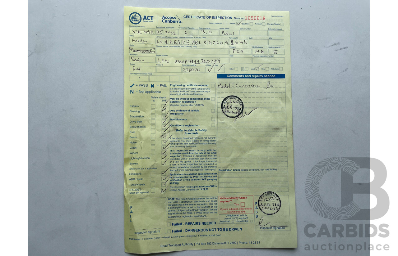 05/11 Holden Commodore OMEGA RWD VE II 4D Sedan Red 3.0L