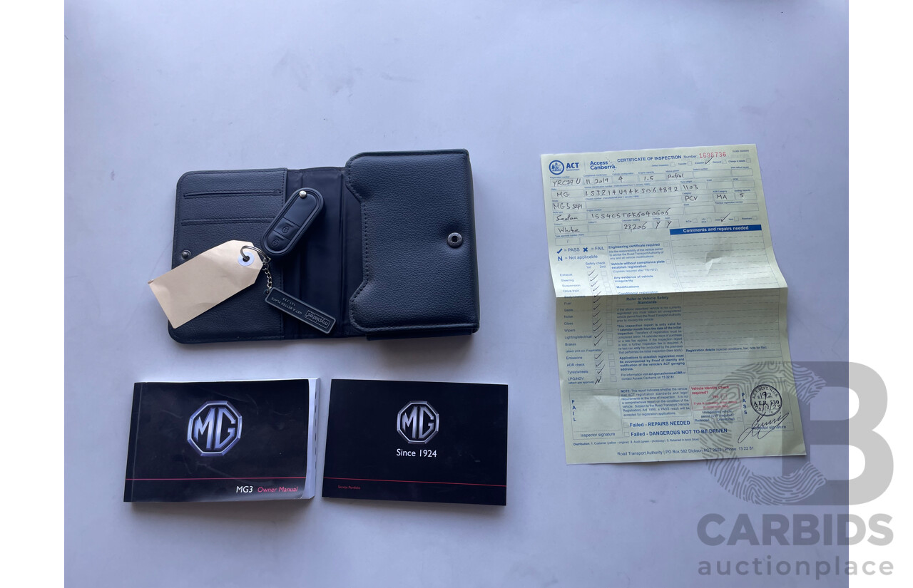 11/19 Mg Mg3 Auto EXCITE (WITH NAVIGATION) FWD MY20 5D Hatchback White 1.5L