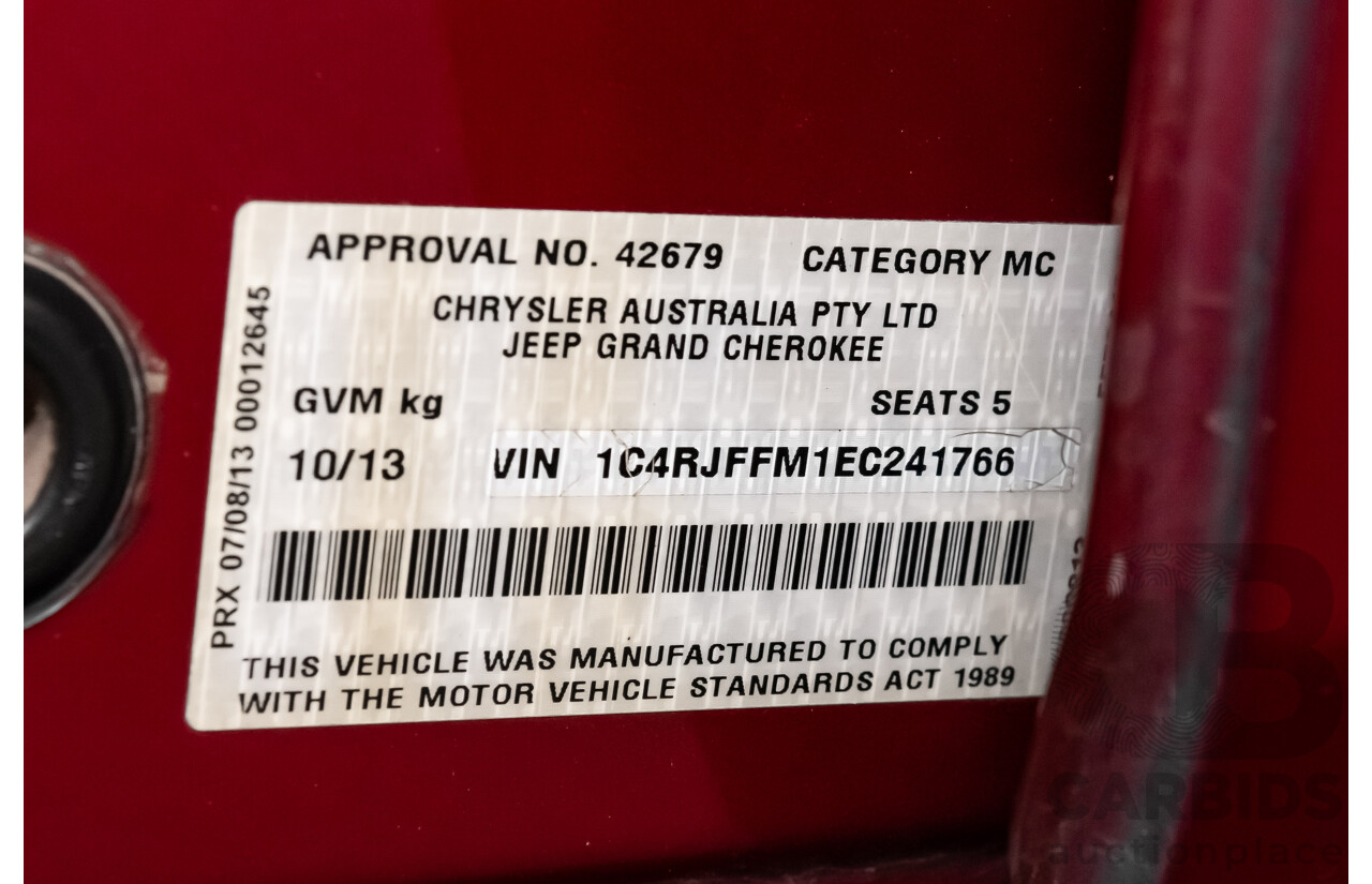 10/2013 Jeep Grand Cherokee Limited (4x4) WK MY14 4d Wagon Metallic Red Turbo Diesel V6 3.0L