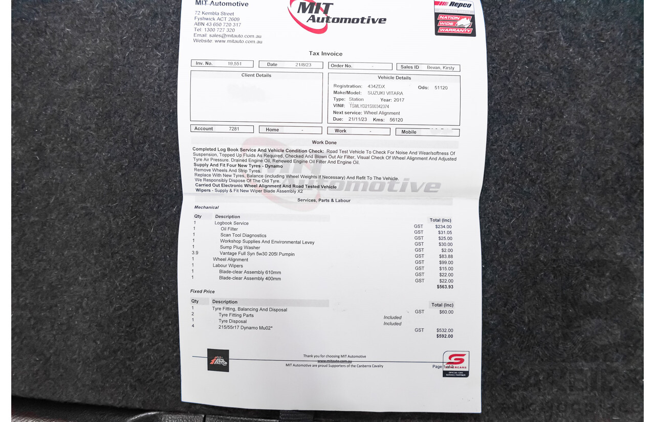 4/2017 Suzuki Vitara RT-S LY 4d Wagon Black 1.6L