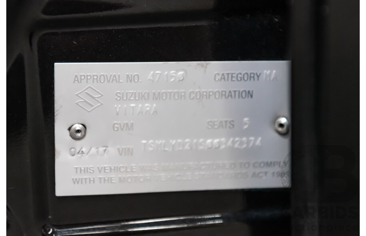 4/2017 Suzuki Vitara RT-S LY 4d Wagon Black 1.6L