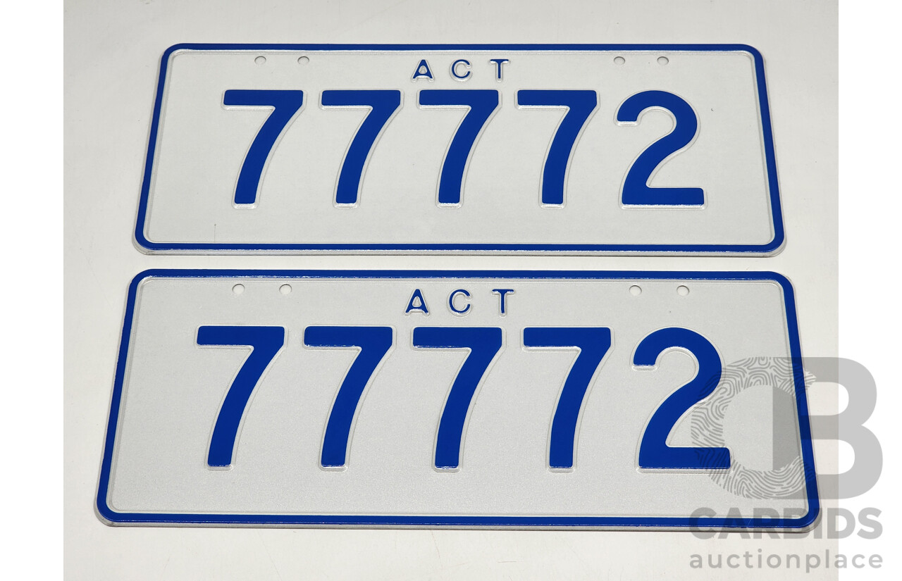 ACT 5-Digit Number Plate - 77772