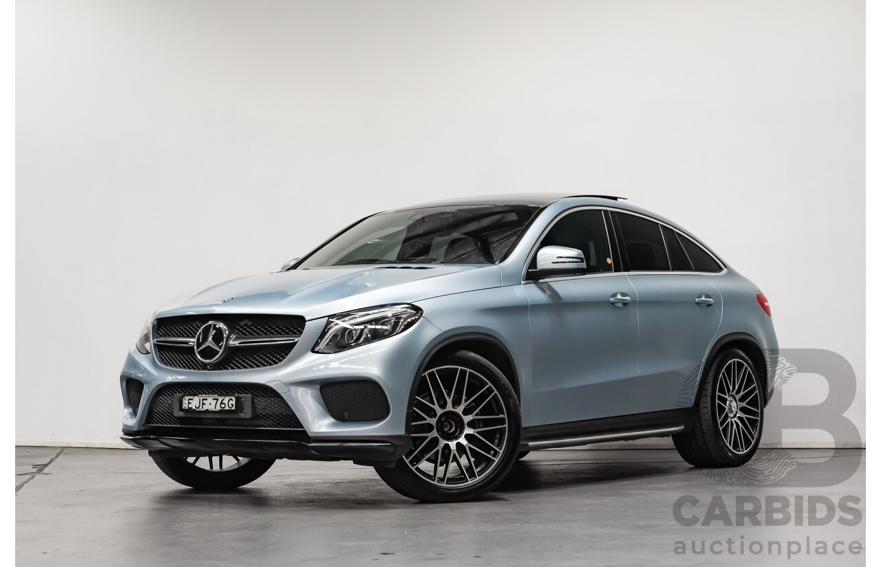 10/2016 Mercedes Benz GLE 350d 4matic (AWD) 292 4d Coupe Diamond Silver Metallic Turbo Diesel V6 3.0L