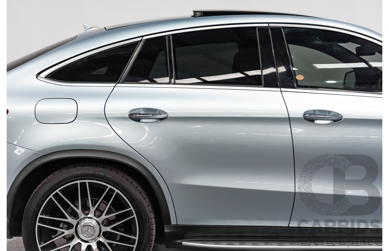 10/2016 Mercedes Benz GLE 350d 4matic (AWD) 292 4d Coupe Diamond Silver Metallic Turbo Diesel V6 3.0L