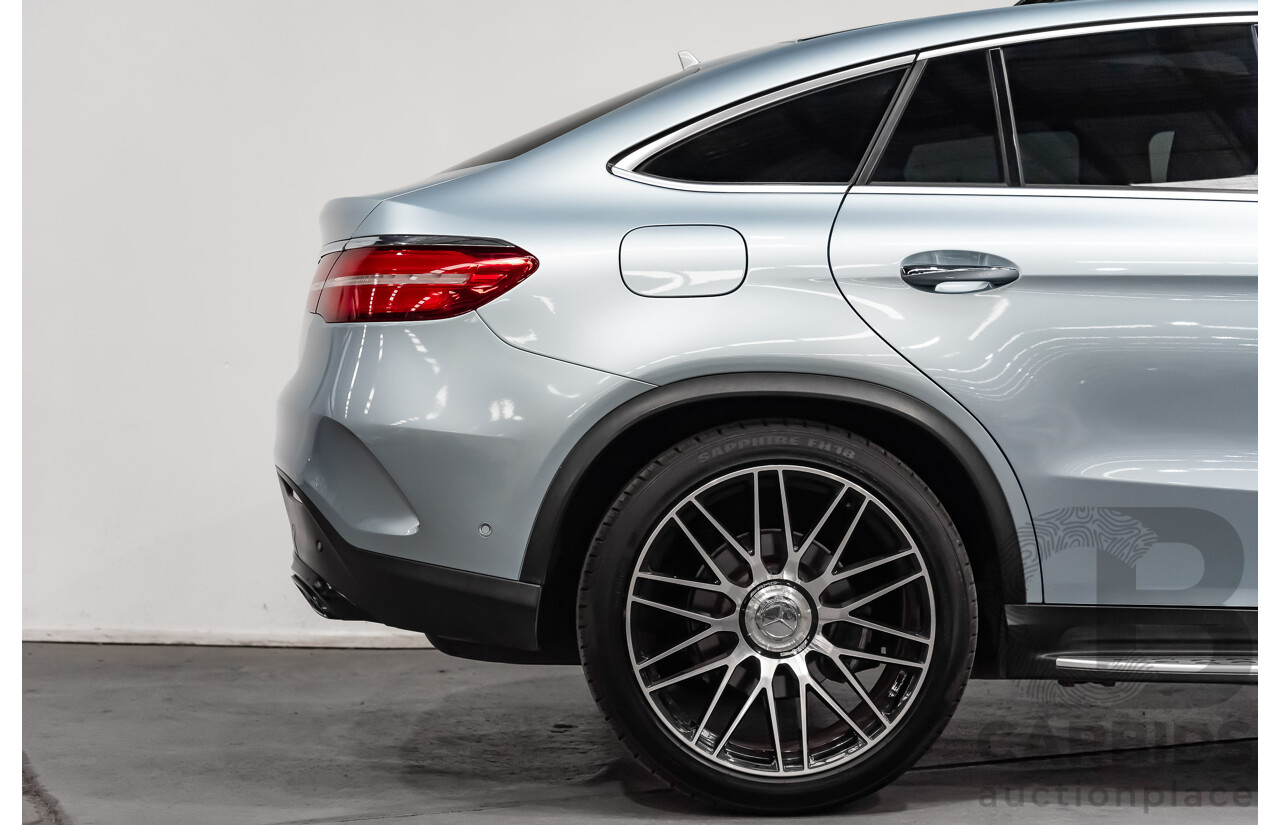 10/2016 Mercedes Benz GLE 350d 4matic (AWD) 292 4d Coupe Diamond Silver Metallic Turbo Diesel V6 3.0L