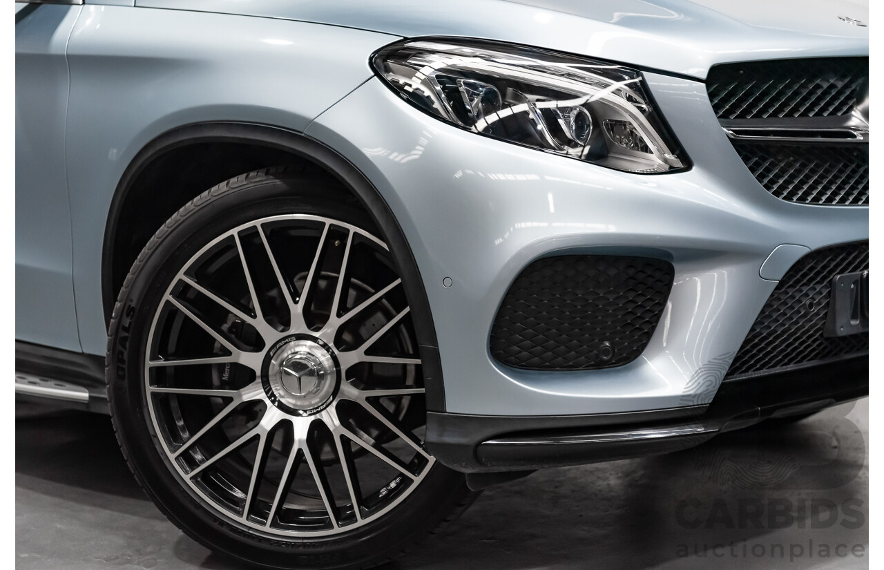 10/2016 Mercedes Benz GLE 350d 4matic (AWD) 292 4d Coupe Diamond Silver Metallic Turbo Diesel V6 3.0L