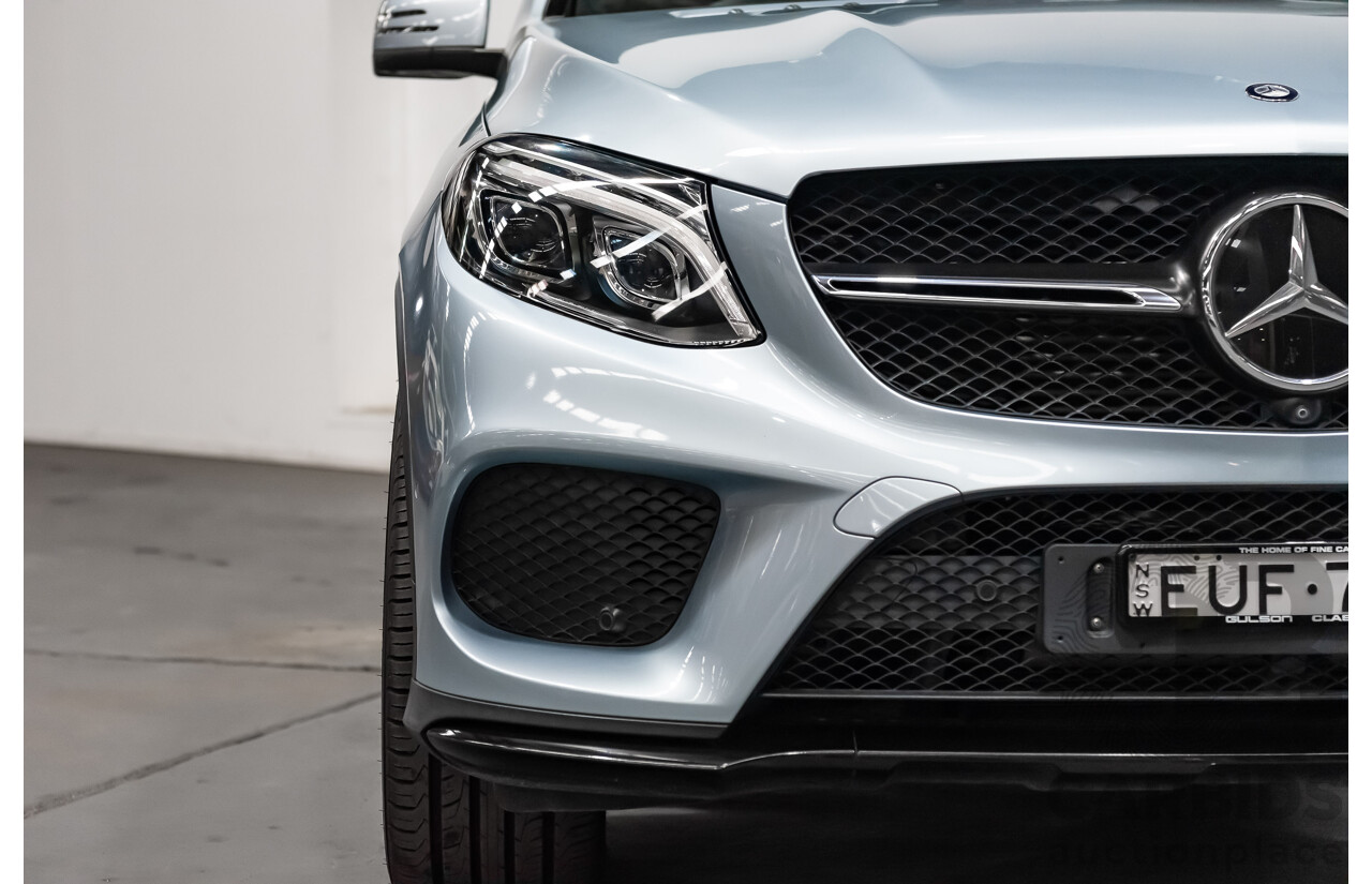 10/2016 Mercedes Benz GLE 350d 4matic (AWD) 292 4d Coupe Diamond Silver Metallic Turbo Diesel V6 3.0L
