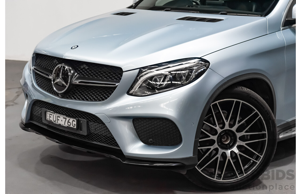 10/2016 Mercedes Benz GLE 350d 4matic (AWD) 292 4d Coupe Diamond Silver Metallic Turbo Diesel V6 3.0L