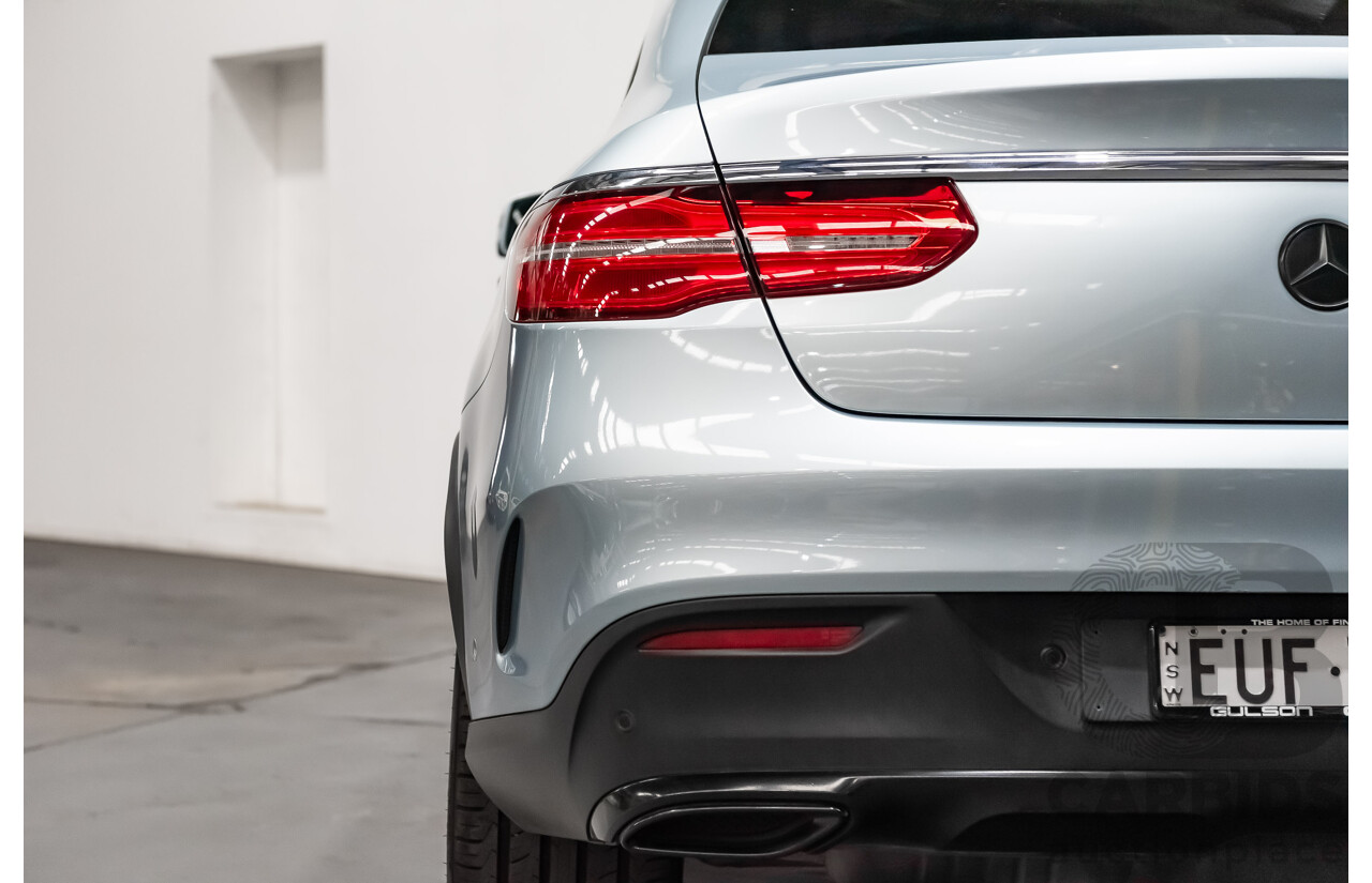 10/2016 Mercedes Benz GLE 350d 4matic (AWD) 292 4d Coupe Diamond Silver Metallic Turbo Diesel V6 3.0L