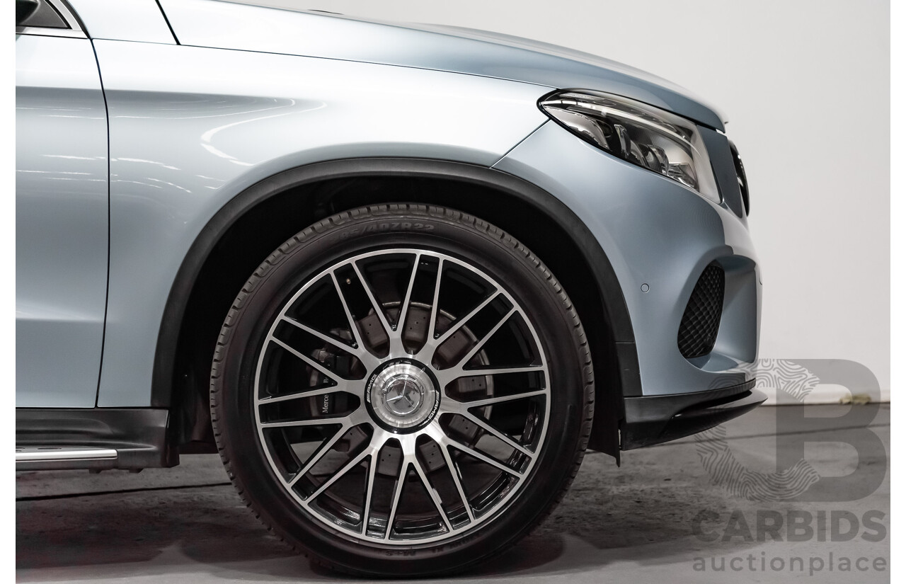 10/2016 Mercedes Benz GLE 350d 4matic (AWD) 292 4d Coupe Diamond Silver Metallic Turbo Diesel V6 3.0L