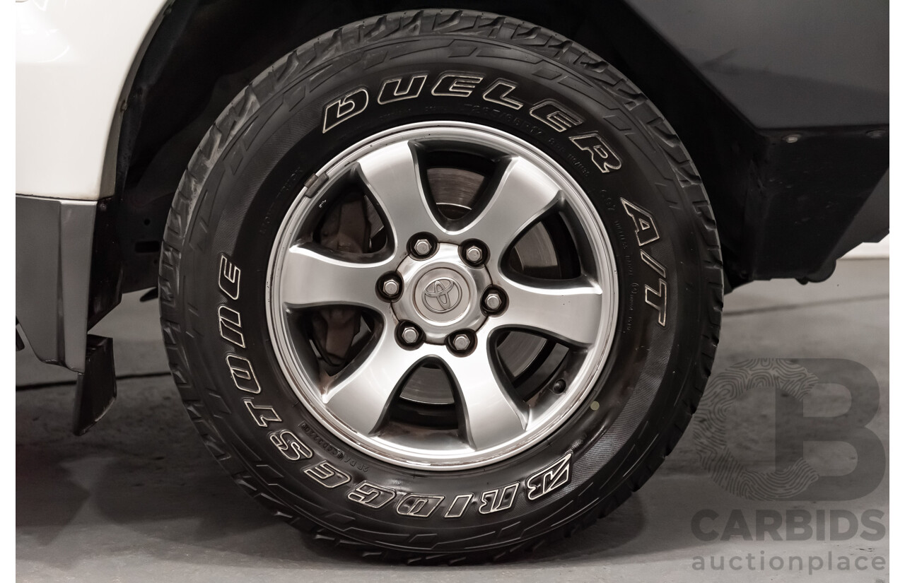 1/2008 Toyota Landcruiser Prado VX (4x4) KDJ120R 07 UPGRADE 4d Wagon White Turbo Diesel 3.0L - 8 Seater