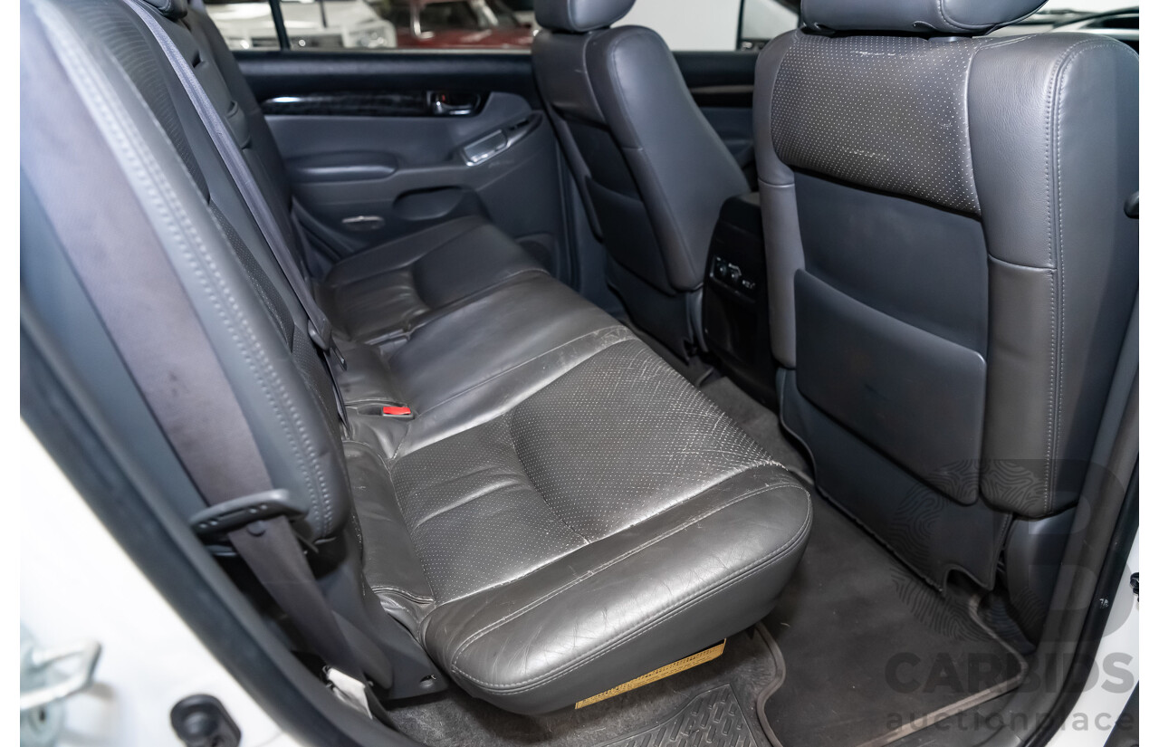 1/2008 Toyota Landcruiser Prado VX (4x4) KDJ120R 07 UPGRADE 4d Wagon White Turbo Diesel 3.0L - 8 Seater