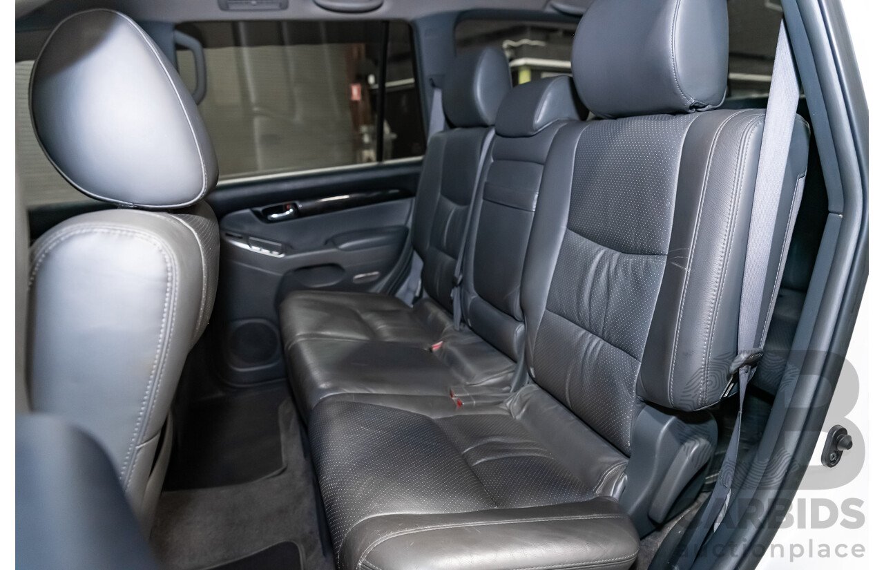 1/2008 Toyota Landcruiser Prado VX (4x4) KDJ120R 07 UPGRADE 4d Wagon White Turbo Diesel 3.0L - 8 Seater