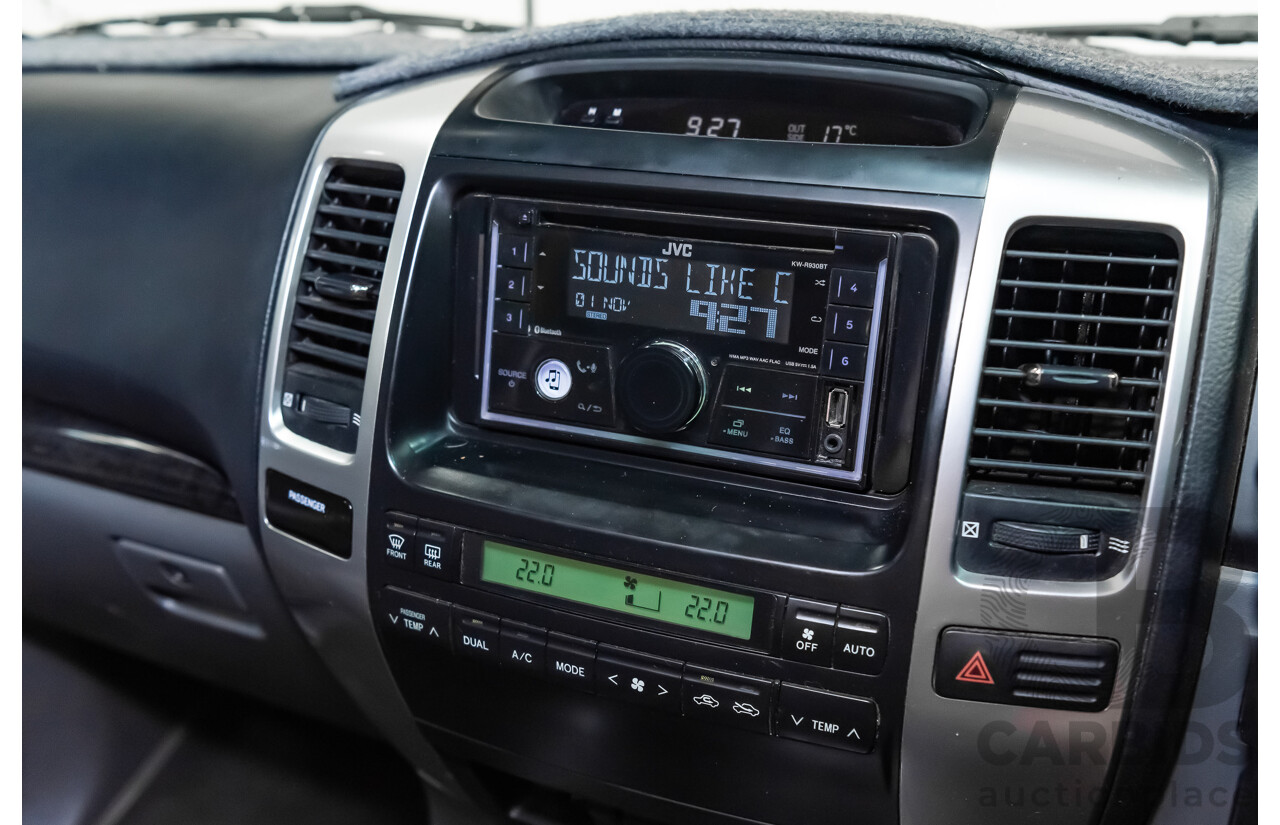 1/2008 Toyota Landcruiser Prado VX (4x4) KDJ120R 07 UPGRADE 4d Wagon White Turbo Diesel 3.0L - 8 Seater