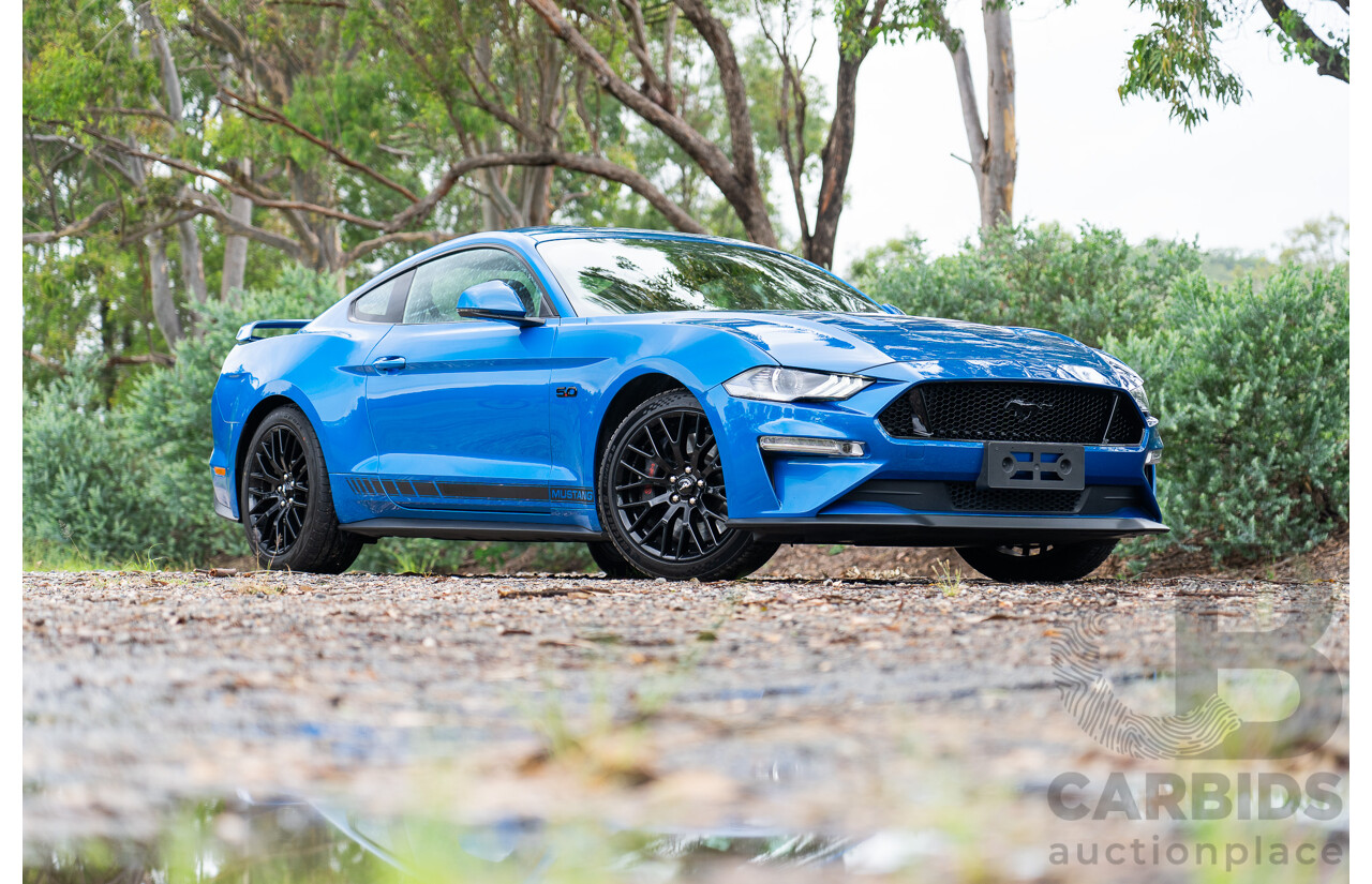 3/2021 Ford Mustang GT Fastback FN MY21 2d Coupe Velocity Blue V8 5.0L