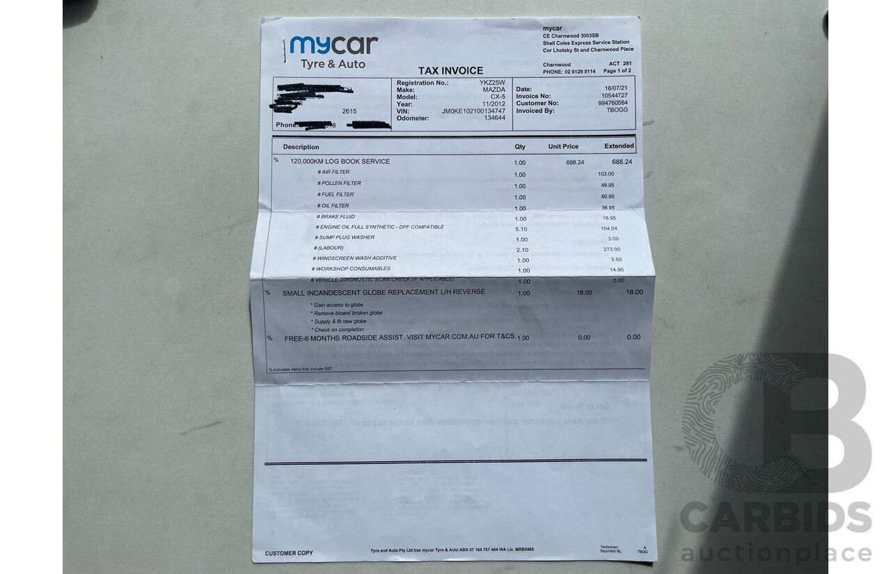 12/12 Mazda Cx-5 GRAND TOURER (4x4) AWD  4D Wagon Blue 2.2L