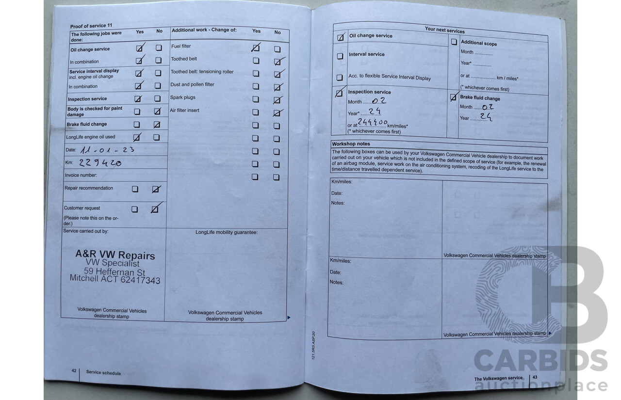 11/12 Volkswagen Amarok TDI420 (4x4) 4x4 2H MY12.5 Dual C/Chas White 2.0L