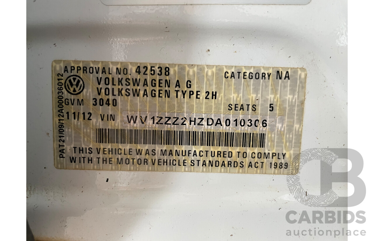 11/12 Volkswagen Amarok TDI420 (4x4) 4x4 2H MY12.5 Dual C/Chas White 2.0L