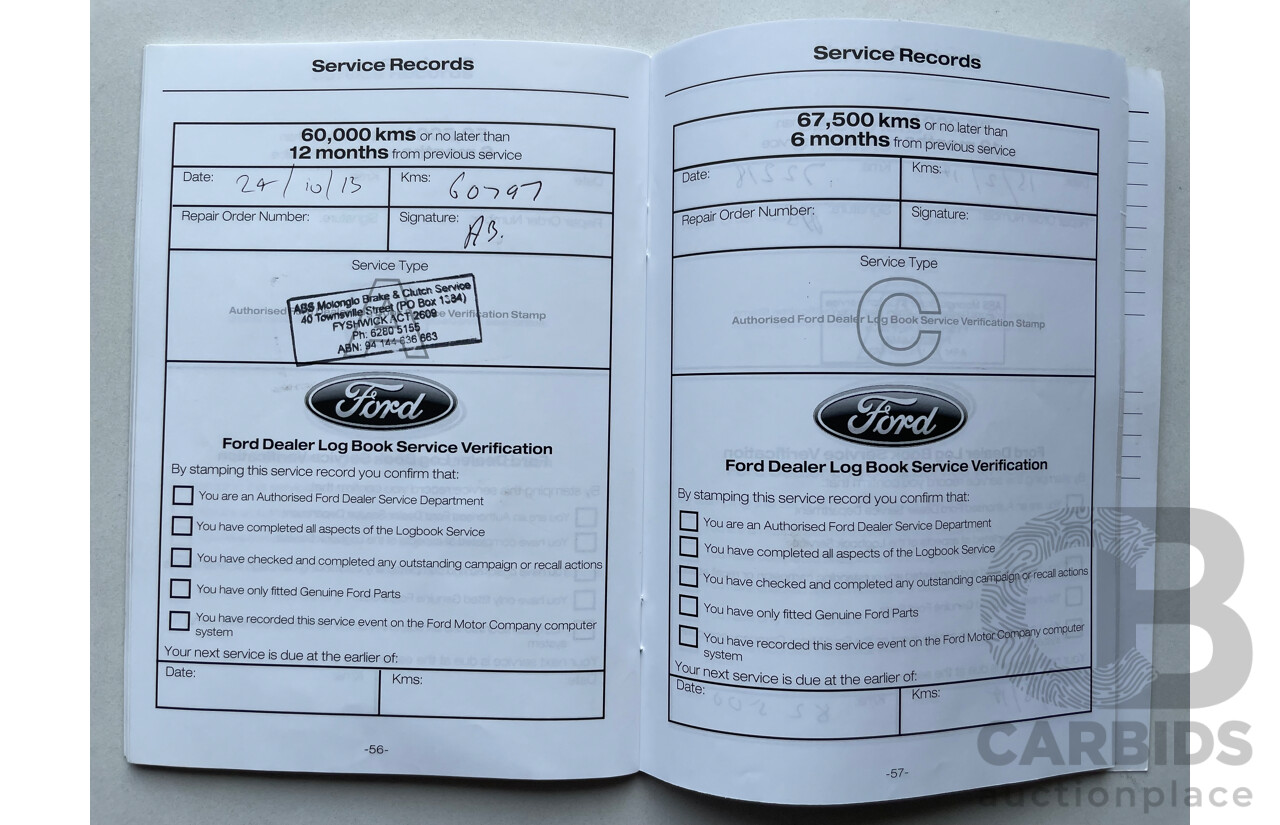 11/11 Ford Falcon  RWD FG UPGRADE C/Chas White 4.0L