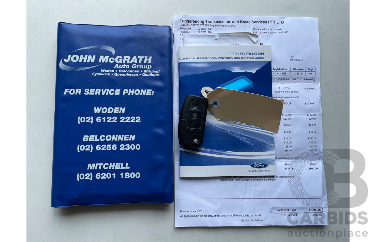 11/11 Ford Falcon  RWD FG UPGRADE C/Chas White 4.0L