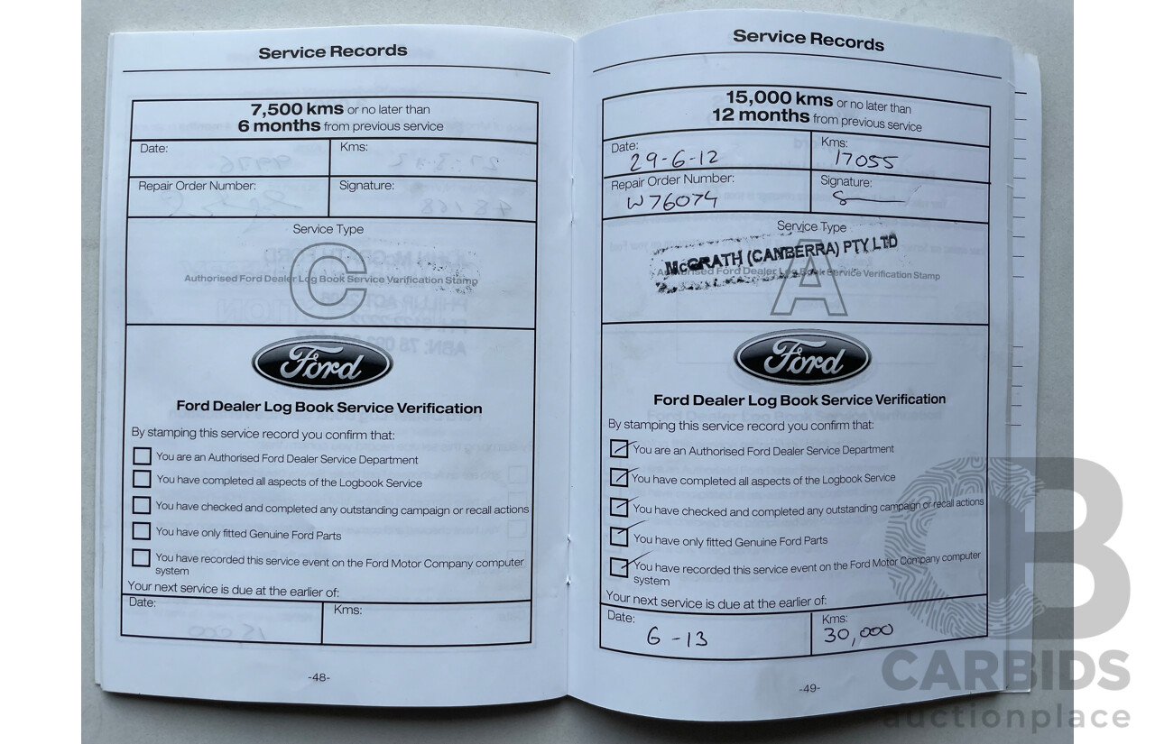 11/11 Ford Falcon  RWD FG UPGRADE C/Chas White 4.0L